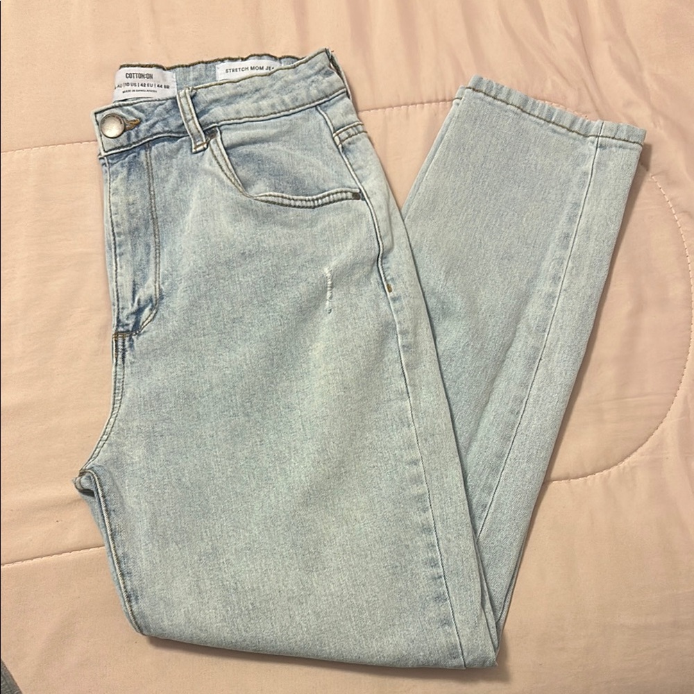 Cotton On Blue High Rise Jeans Light Wash